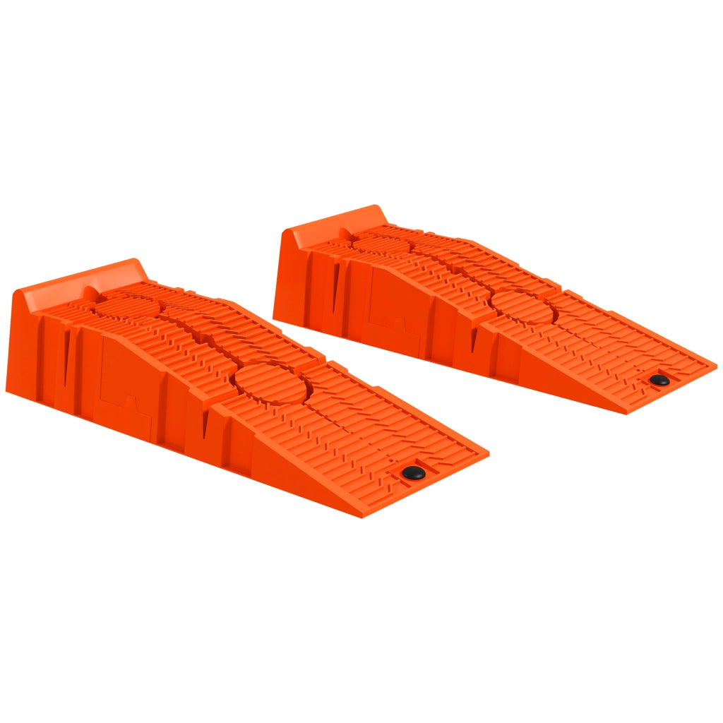Set 2 Rampe per Auto in Plastica con Carico Massimo 5 Tonnellate, 91x30x21 cm, Arancione