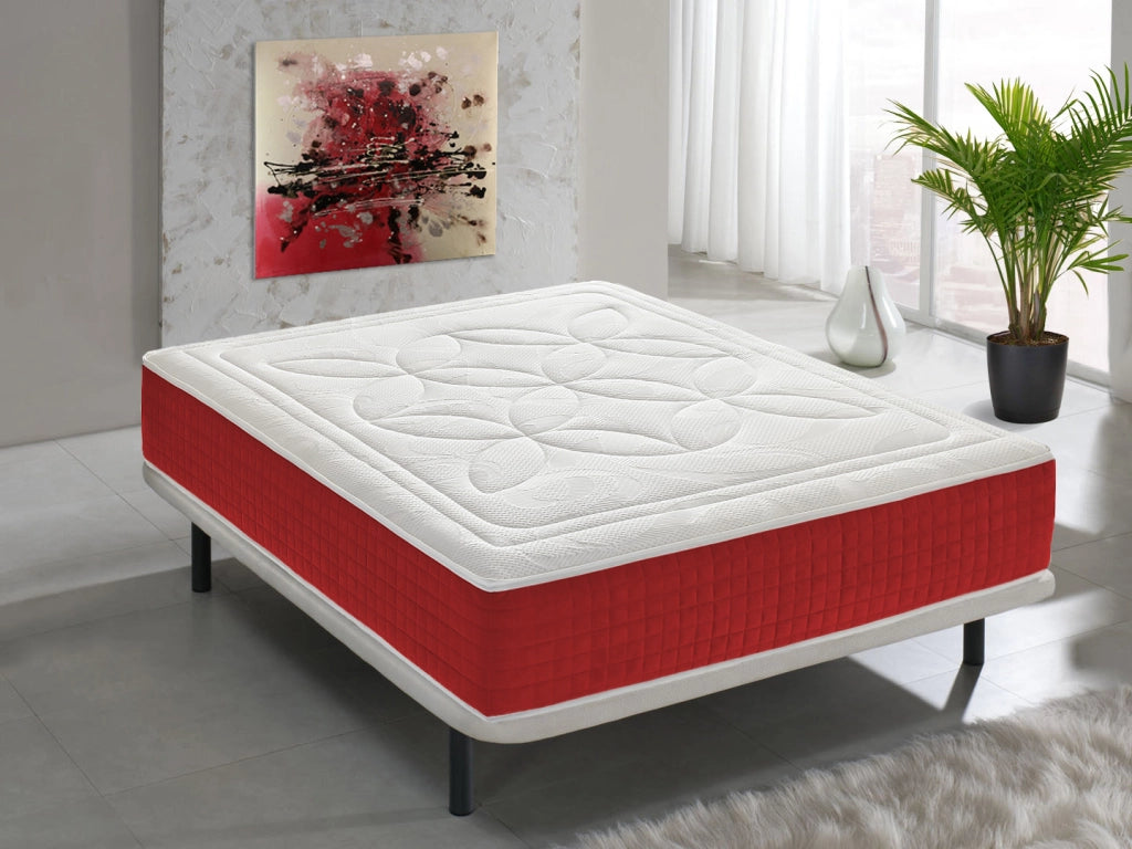 Materasso Singolo 90x190 in memory foam, altezza 25 cm, 5 cm di memory foam, 11 zone di comfort