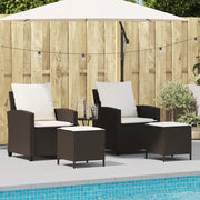 Set Divano da Giardino 4 pz con Cuscini Marrone in Polyrattan 4103864