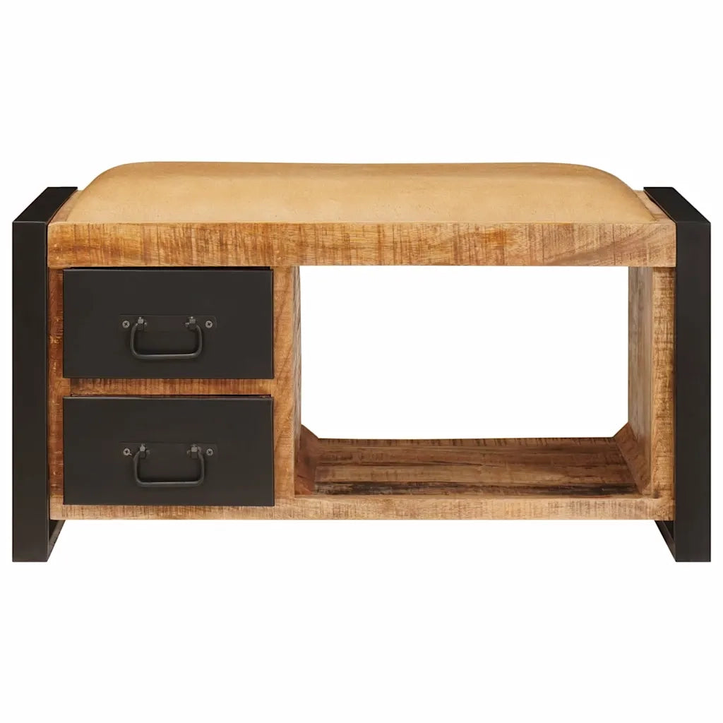 Panchina con contenitore Marrone Legno massello di mango