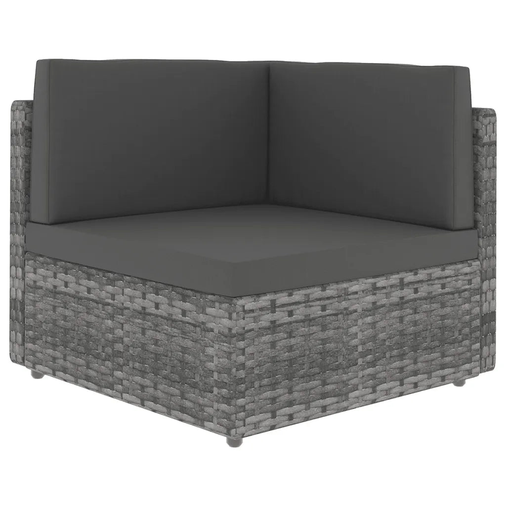 Set Divani da Giardino 9 pz con Cuscini in Polyrattan Grigio 3067184