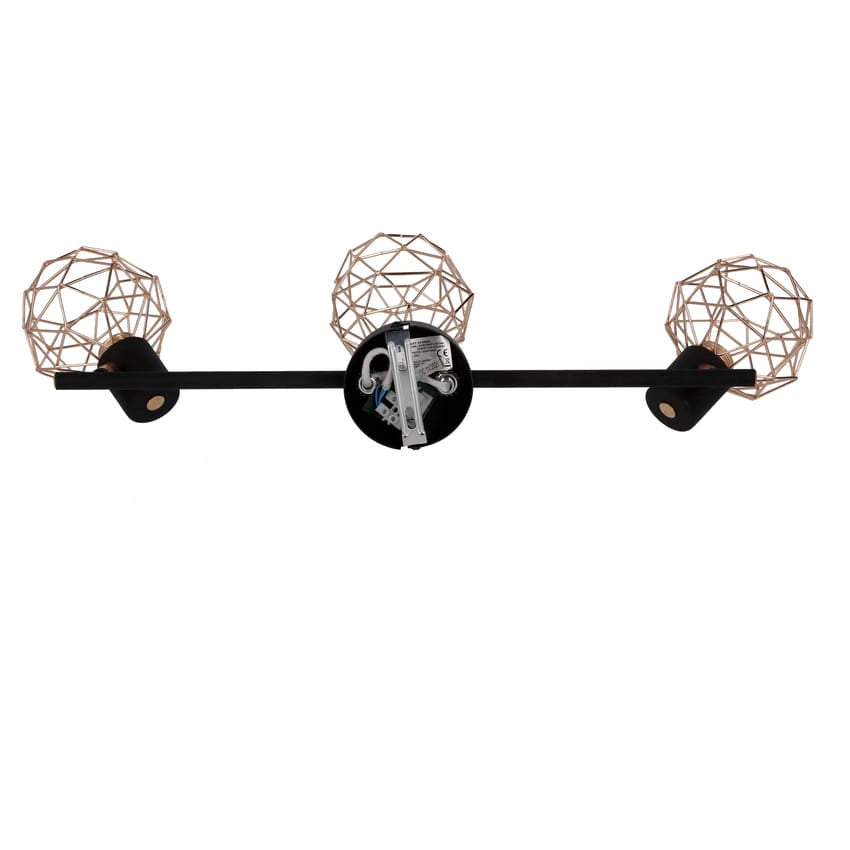 Plafoniera Candellux Acrobat in metallo rame/nera 3xE14