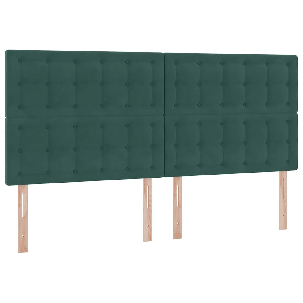 Letto con contenitore e LED Verde Scuro 200 x 200 cm Velluto 3372810