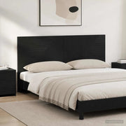 Testiera da Muro HAARLEM Nero Legno ingegnerizzato 896956