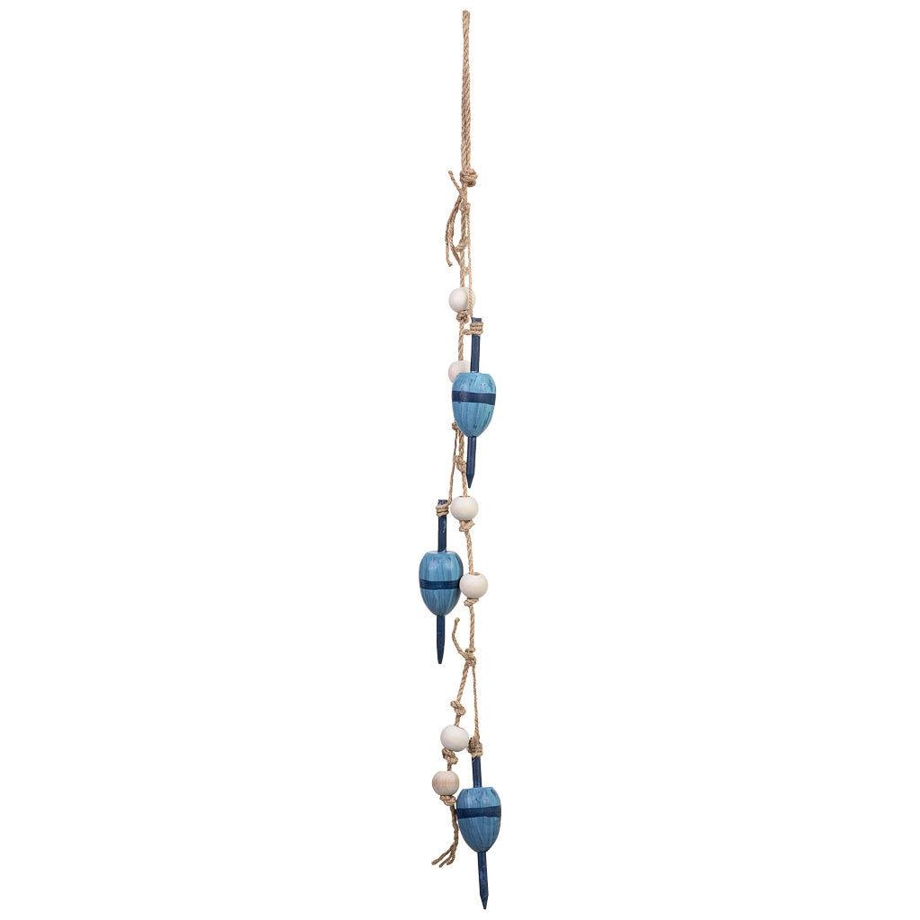 Campanello a vento in legno blu, 6x4x70h cm