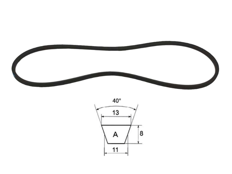 Cinghia trapezoidale sezione A modello A64 ad A128 40° 13mm 8mm 11mm - 64139