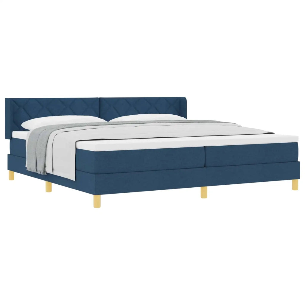Letto a molle con materasso Blu 200 x 200 cm Tessuto 3341383