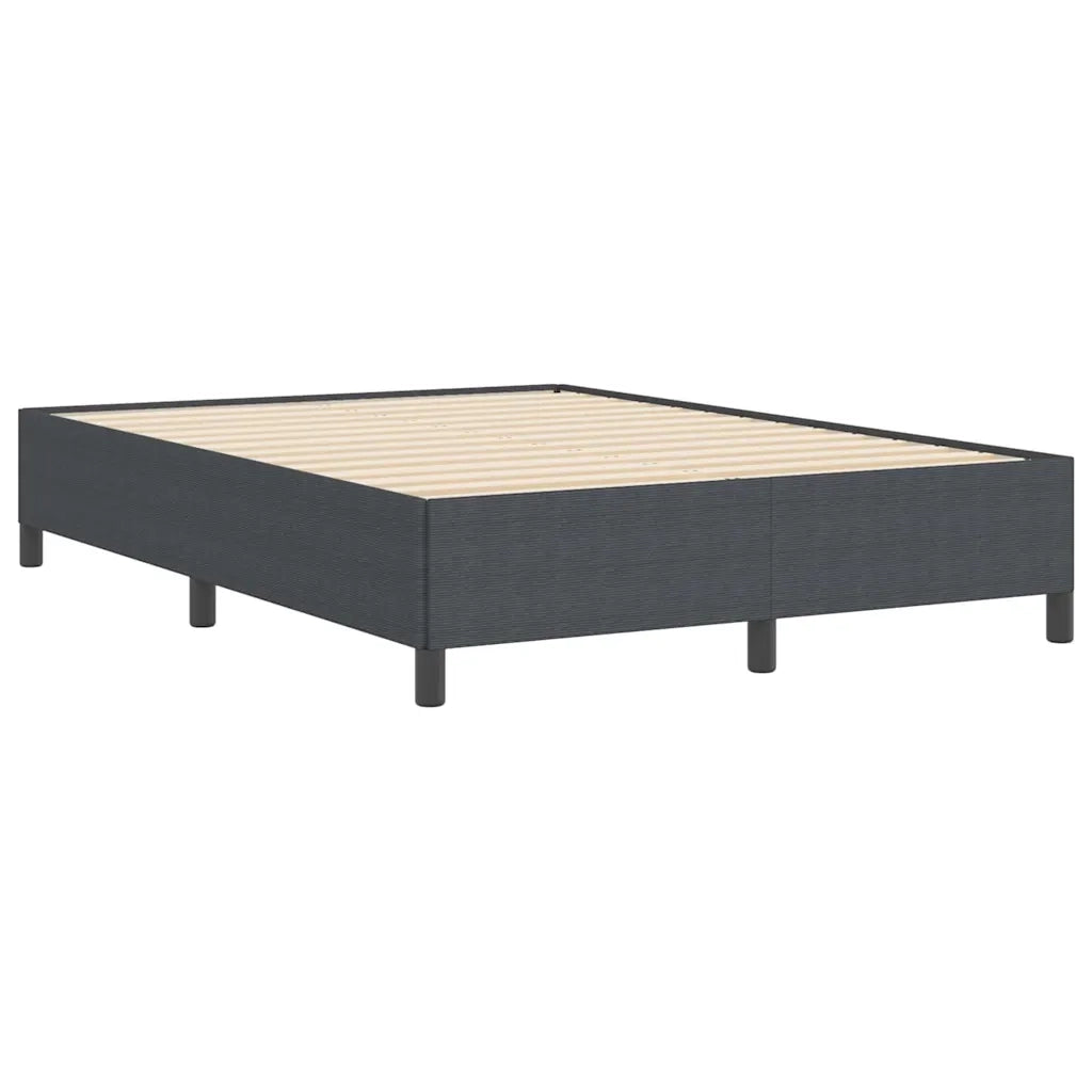 Letto a molle Grigio Scuro 140 x 200 cm Tessuto in Cords 42006973