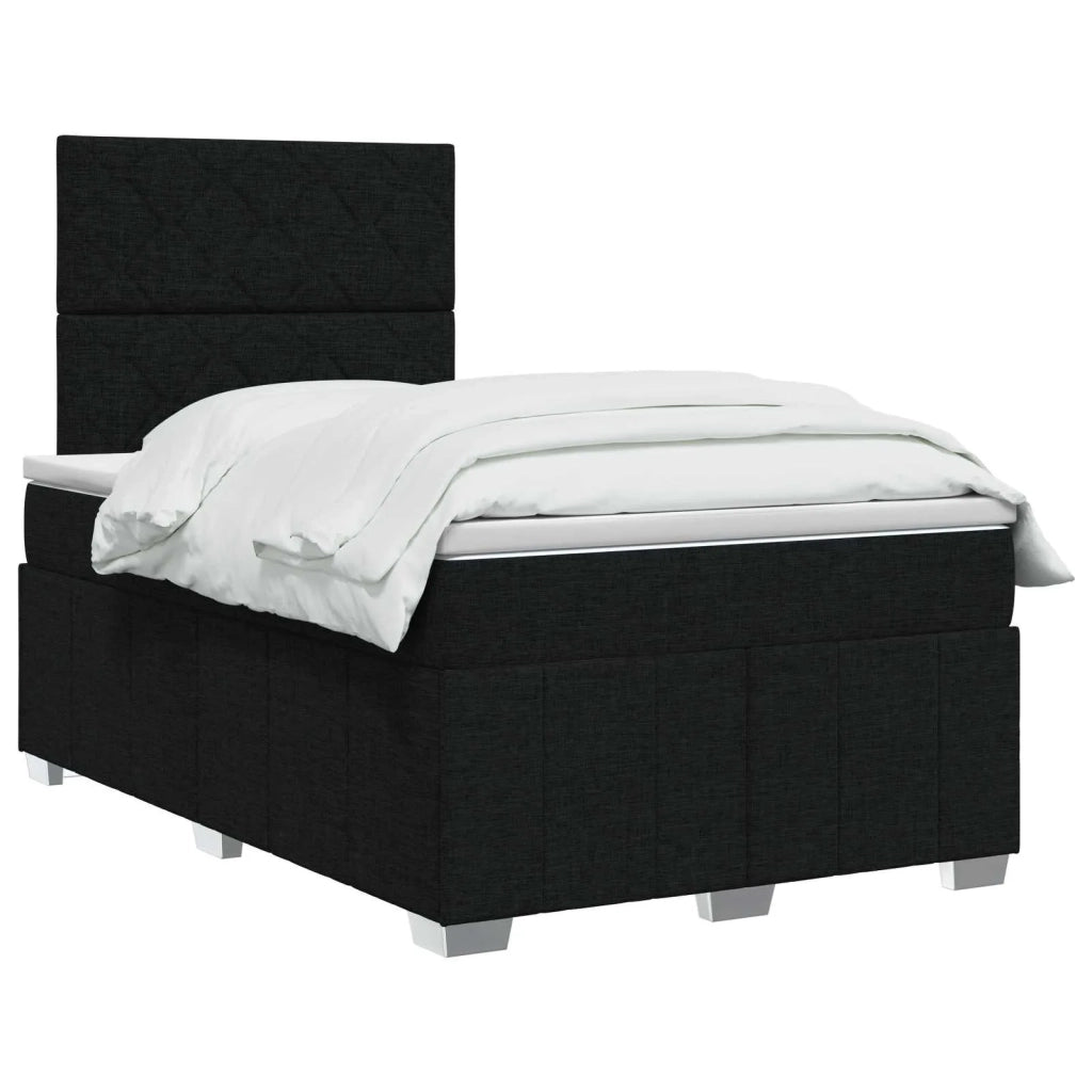 Letto Box Spring LED con Materasso Nero 120 x 190 cm Tessuto 3455565