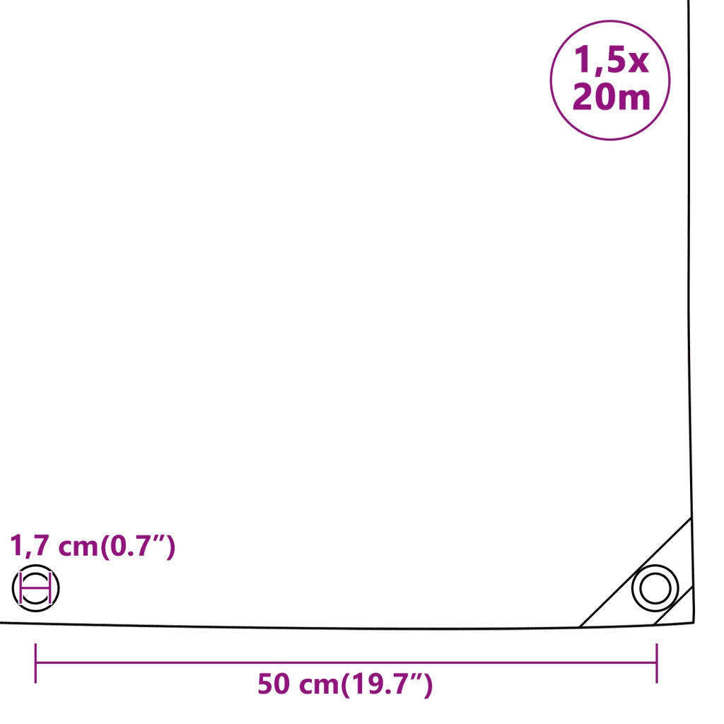 Telone 650 g/m² 1,5x20 m Nero 151361