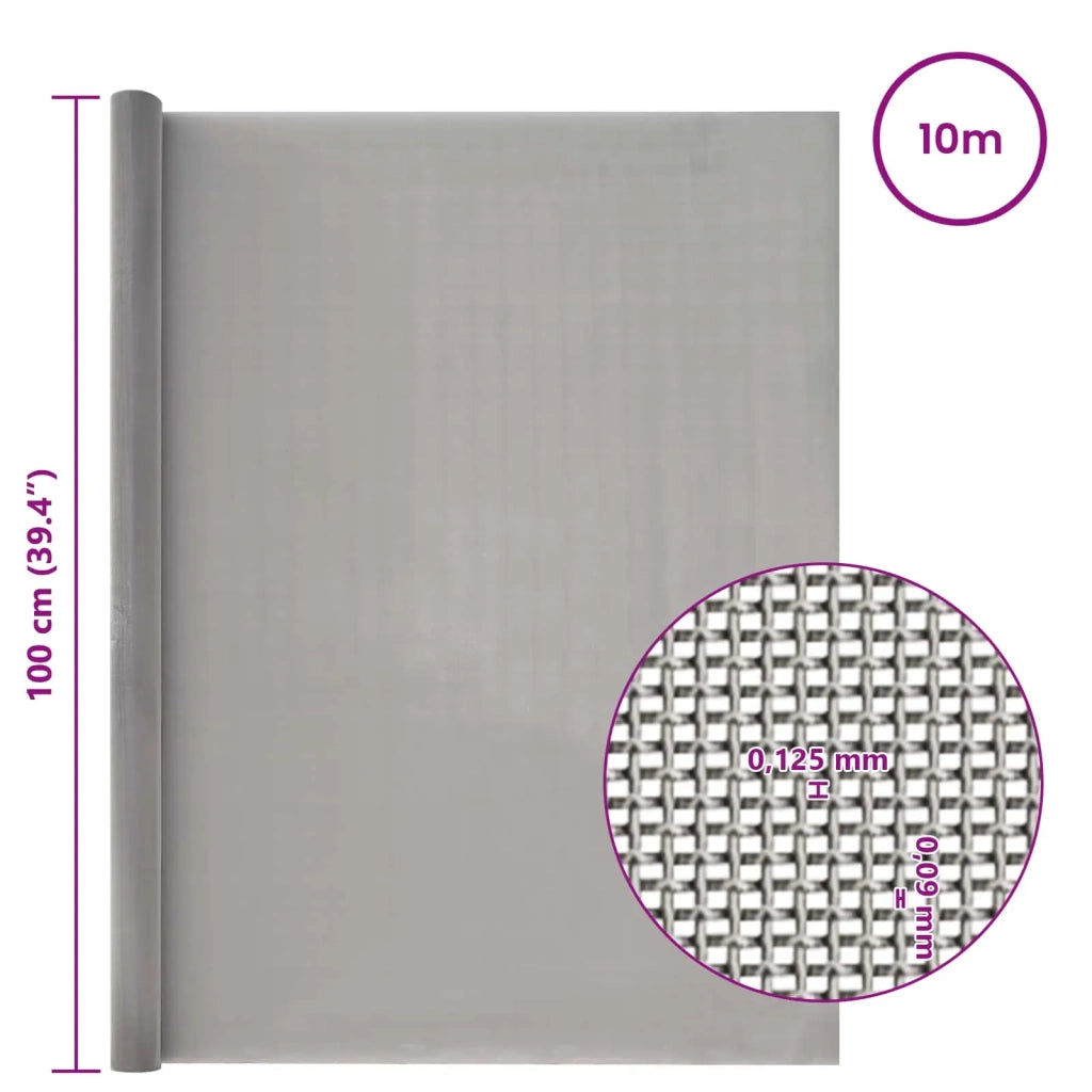 Rete per schermatura 100 x 1000 cm 120 Mesh Argento 42039594