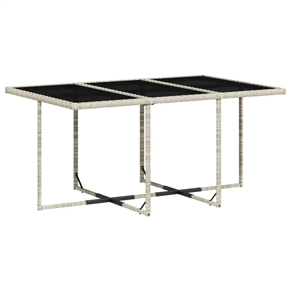 Set Pranzo Giardino 11pz con Cuscini Grigio Chiaro Polyrattan 3211691