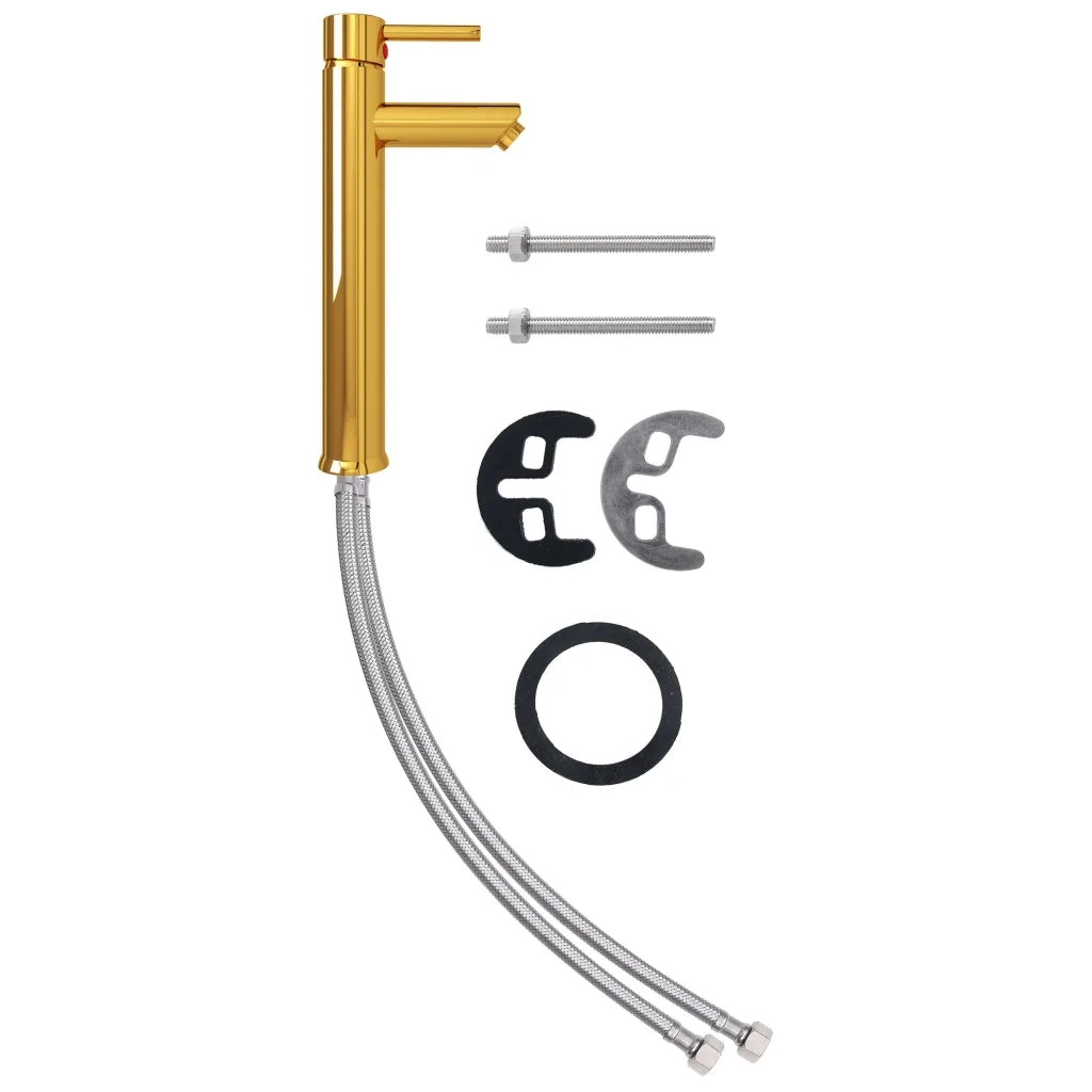 Lavandino con Rubinetto e Piletta a Pressione-Lavabo-Lavello Vetro Temperato 637569