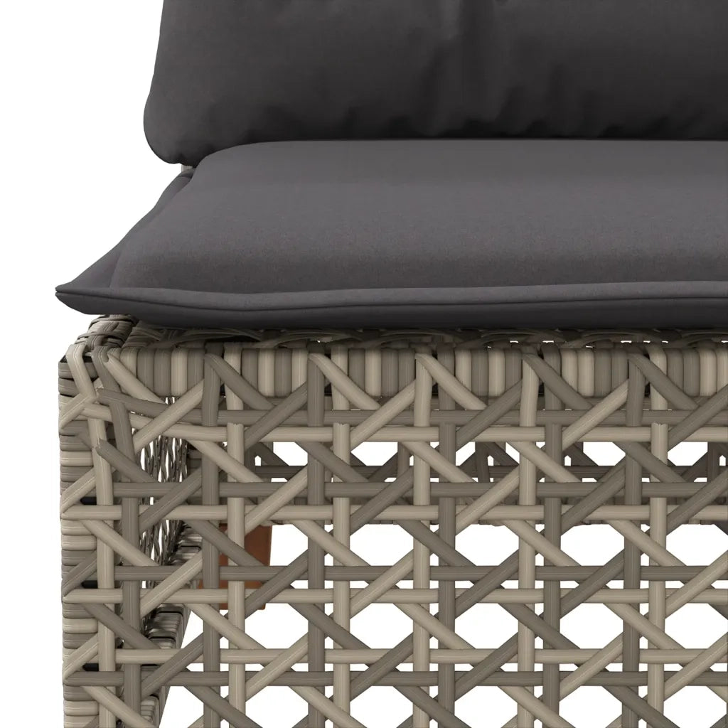 Set Divano da Giardino 9 pz con Cuscini Grigio in Polyrattan 3261993