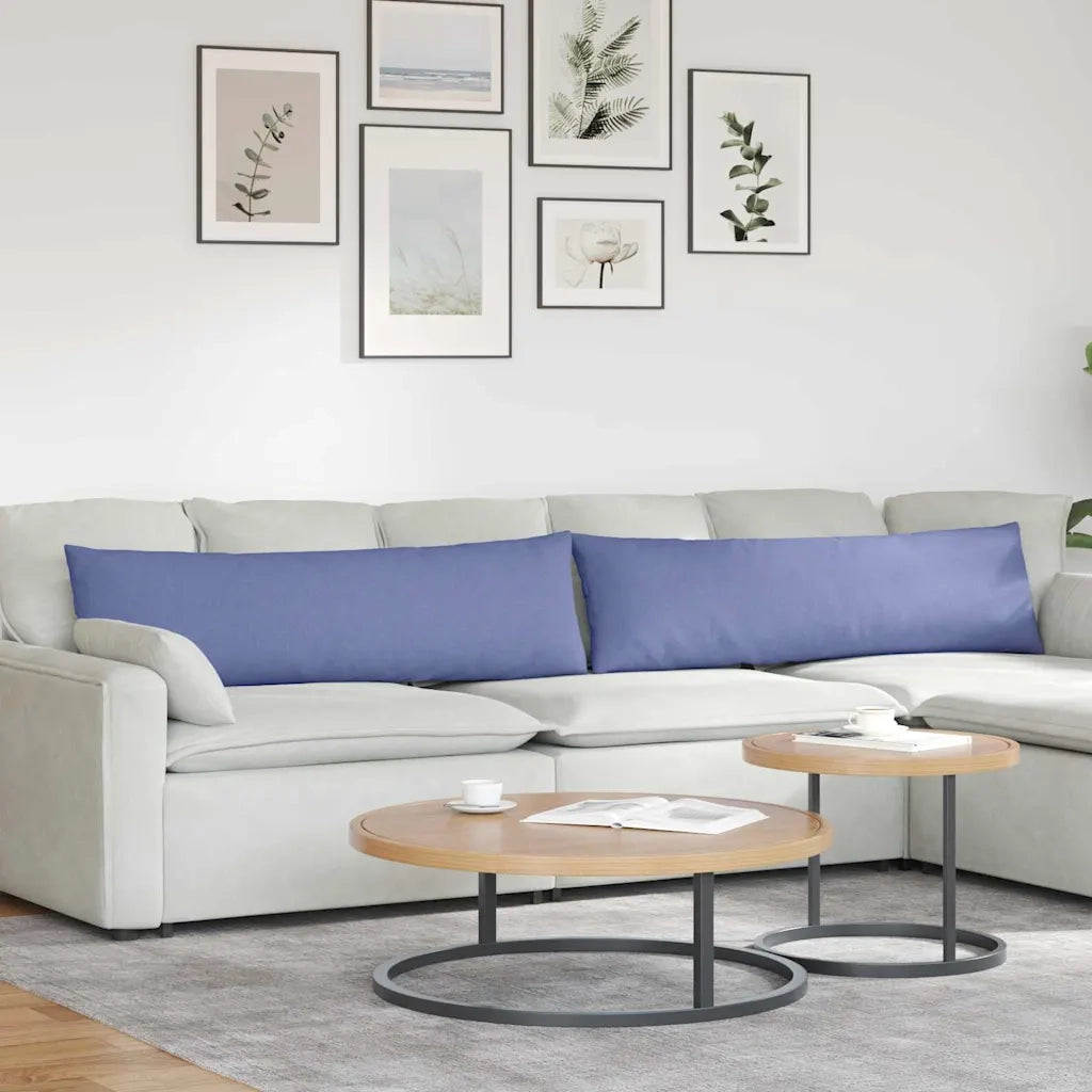 Cuscini da Divano 2 pz-Set di 2 Cuscini per Sofa Blu jeans 145 x 40 cm Tessuto