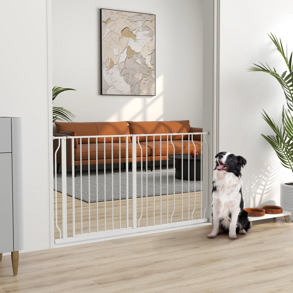 Cancello per Cani Estensibile ¨C Minimal ¨C Bianco 75-145 cm