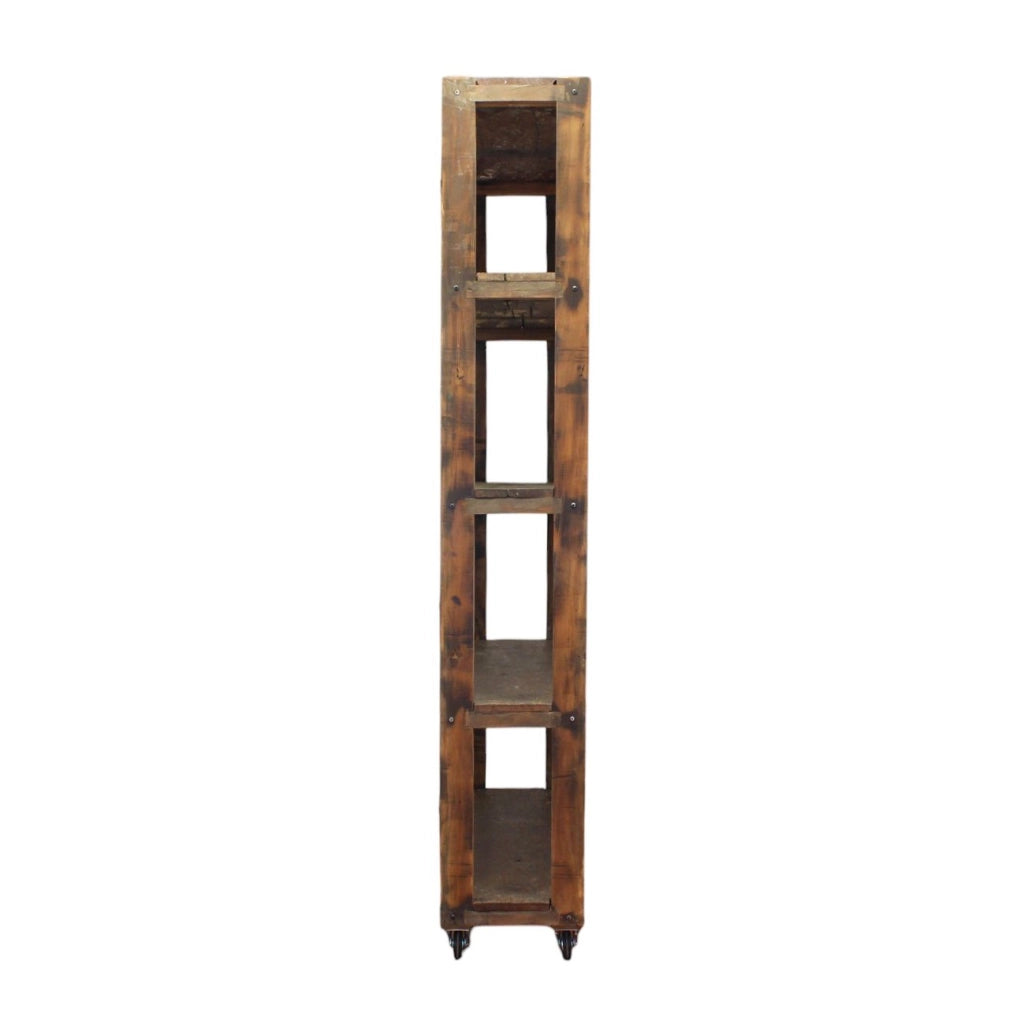 Libreria in legno rustico 4 ripiani - EIRENEA