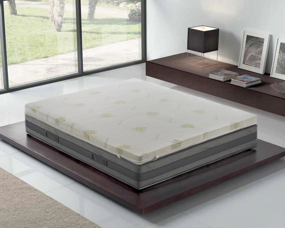 Topper Matrimoniale 160x190 in memory foam 7 cm con rivestimento in aloe vera sfoderabile