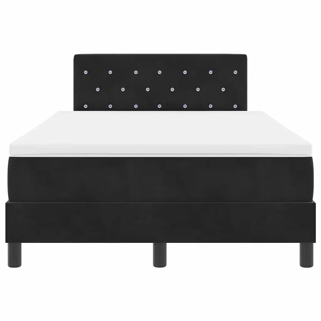 Letto a Sorgente LED con materasso Nero 120 x 200 cm Velluto 3342580