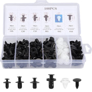 Trade Shop - Kit 100pz Rivetti In Plastica Clip Viti Per Interni Auto Pannello Paraurti Porta -