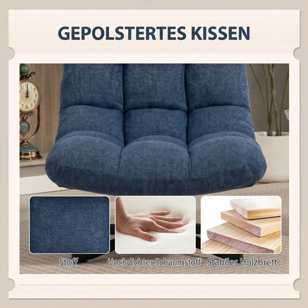 Sedia Girevole Moderna ¨C Minimal ¨C Blu Scuro Tessuto