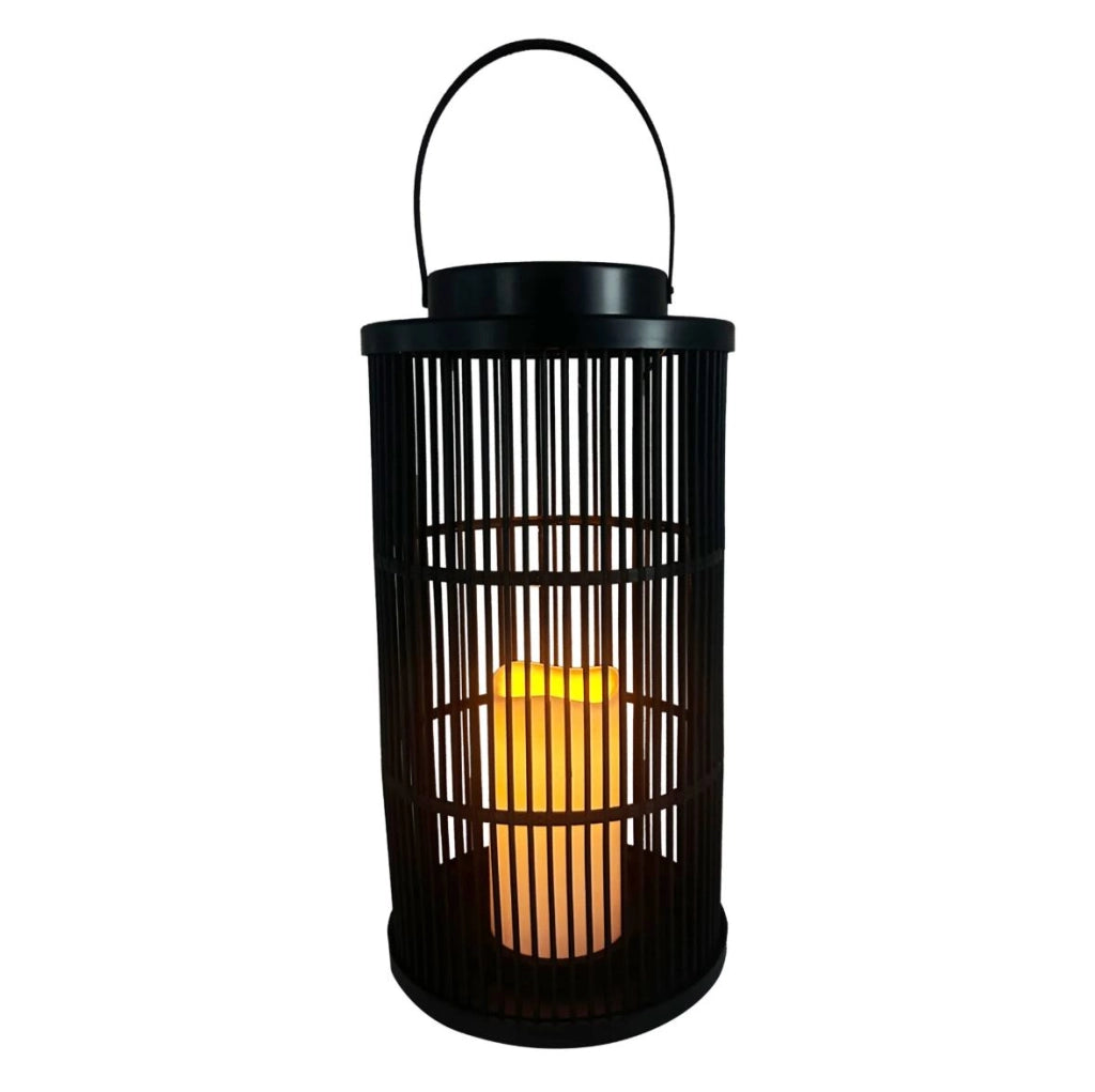 Lanterna solare LED calda 36cm IP44 nera per esterno Polux
