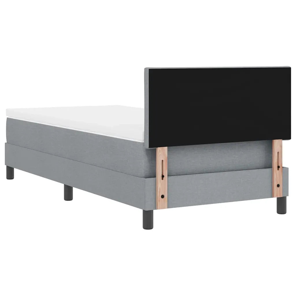 Letto a molle con testiera Grigio chiaro 90 x 200 cm Tessuto 3338734