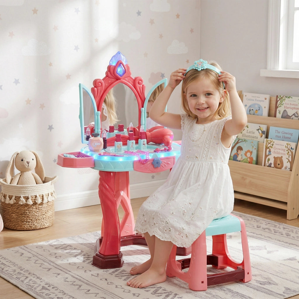 Tocador Bambini con Specchio e Luce ¨C Minimal ¨C 57x34x76 cm Multicolor