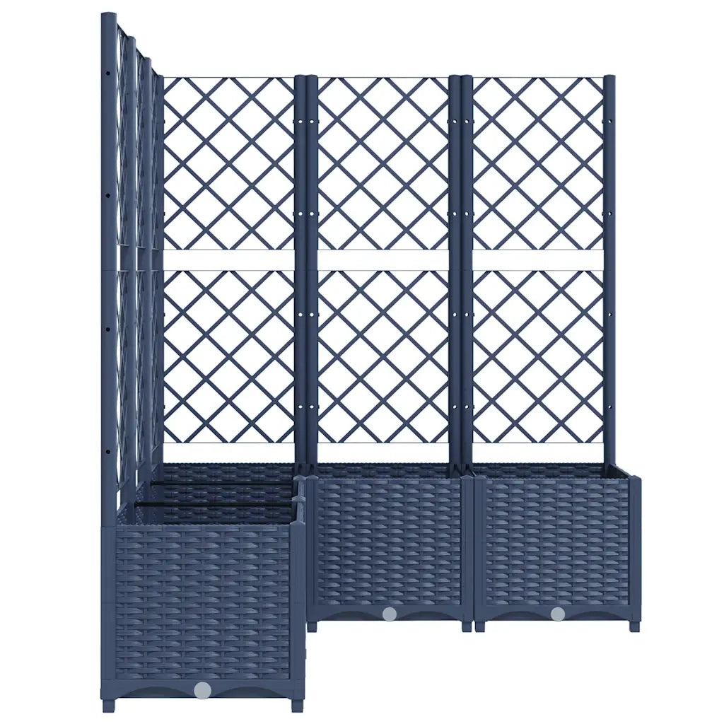 Fioriera | Cassetta per fiori | Vaso da Giardino Graticcio Grigio Blu 120x120x136cm PP