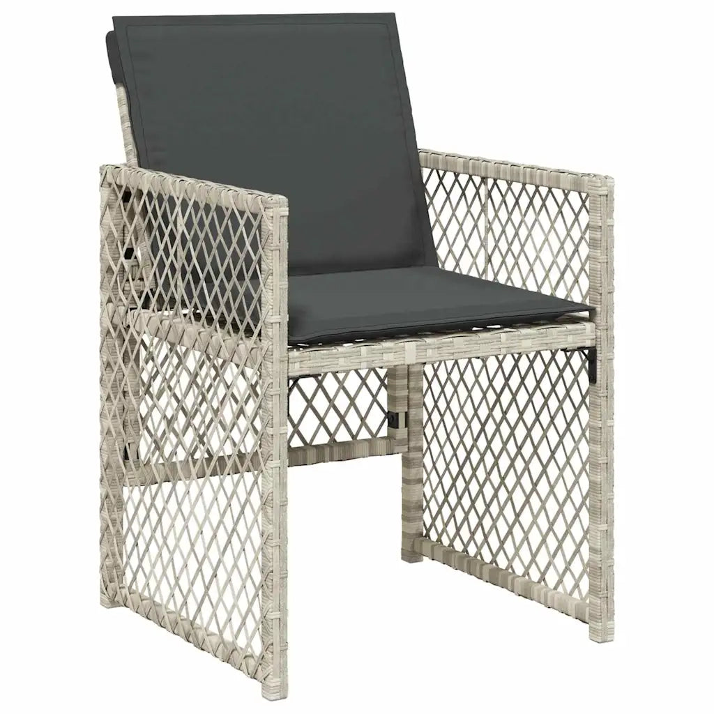 Set da Pranzo per Giardino 9 pcs Grigio chiaro polyrattan 3380640