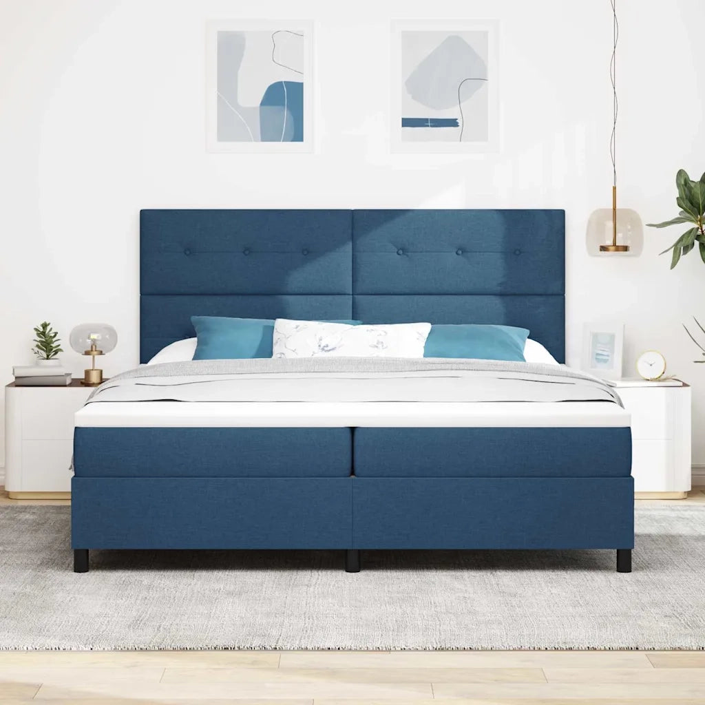 Letto a molle con materasso Blu 200 x 200 cm Tessuto 3339419