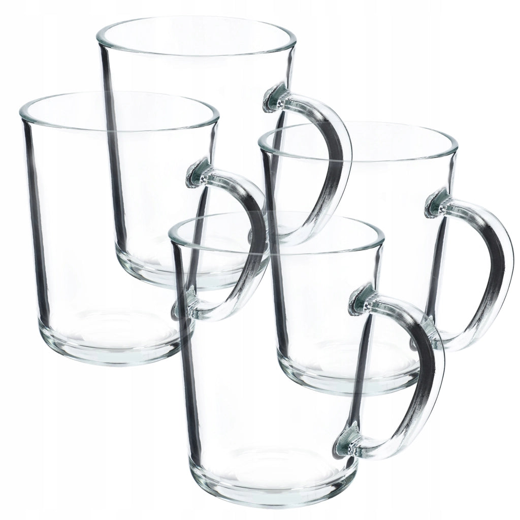 Set di 4 bicchieri da tè e caffè invernali KADAX da 410 ml con manici.
