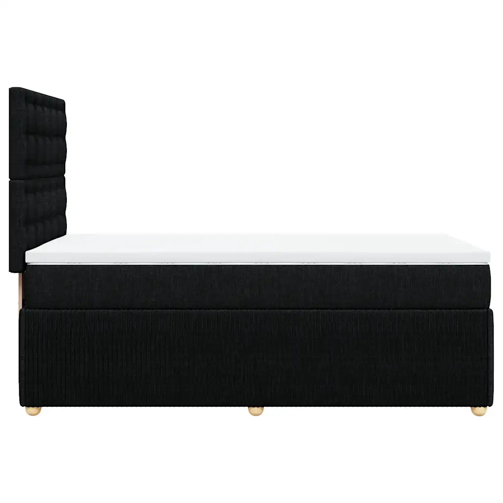 Giroletto a Molle con Materasso Nero 80x200 cm inTessuto