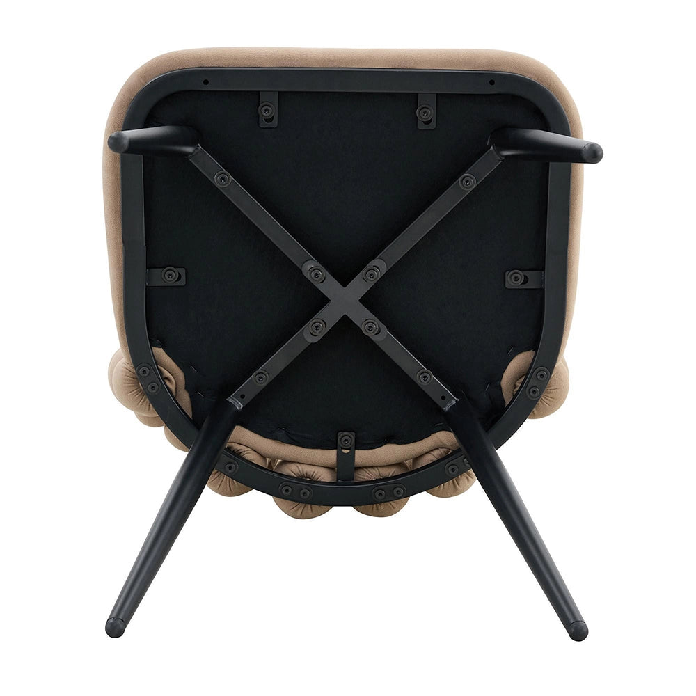 Set 2 sedie da pranzo - Xylo - velluto camel gambe nere