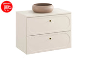 Set mobili bagno 80 cm con piano e lavabo da appoggio Wiki Donna Sand 80 cm
