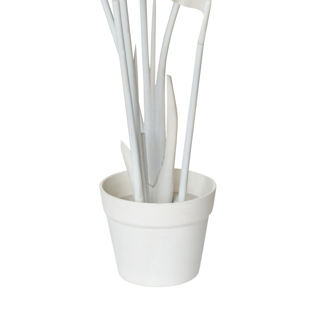 Pianta artificiale in vaso in plastica bianca 123 cm ambienti stile moderno