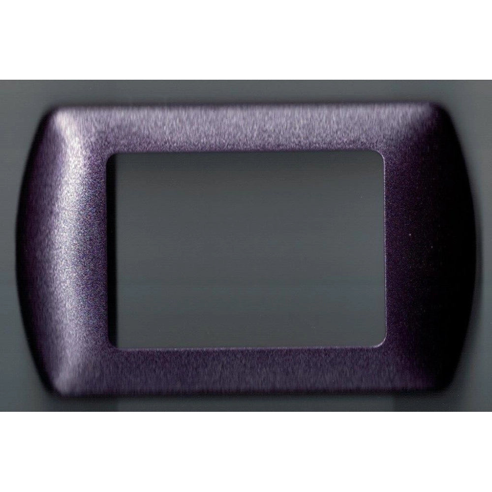 Trade Shop - Placchette Placche In Abs Compatibili Per Master Modo Colorra Placca Copriprese - Viola Metallizzato -7 Fori     -