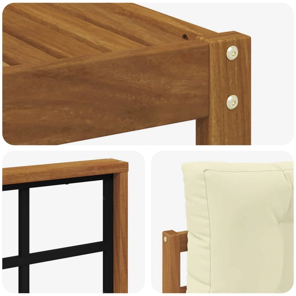 Set di divani da esterno con cuscino 4 pcs Naturale e Crema 3367413