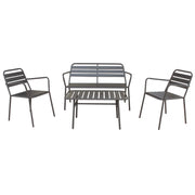 Salotto Bristol da Esterno in Ferro Grigio con Tavolino – Arredo Giardino Moderno