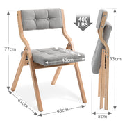 Sedia pieghevole imbottita con cuscino - Zephmum- 2 pezzi grigio