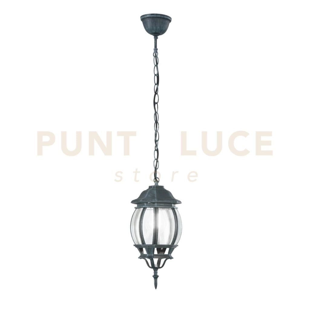 SOSPENSIONE SANTIAGO NERA E VERDE 1 LUCE ATTACCO E27 IP44 15,5X107,5CM