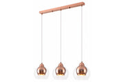Lampada a sospensione Clara rame vetro 3xE27 Reality