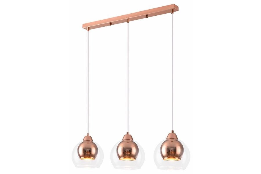 Lampada a sospensione Clara rame vetro 3xE27 Reality