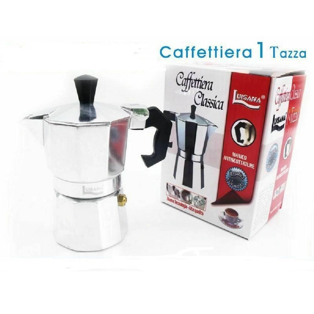 Trade Shop - Caffettiera Moka Macchinetta Caffè Espresso Napoletano Misura 1 Tazza -