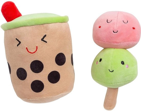 Giocattoli di peluche divertenti per cani e gatti - Boba Squeaker e Mochi Gelato