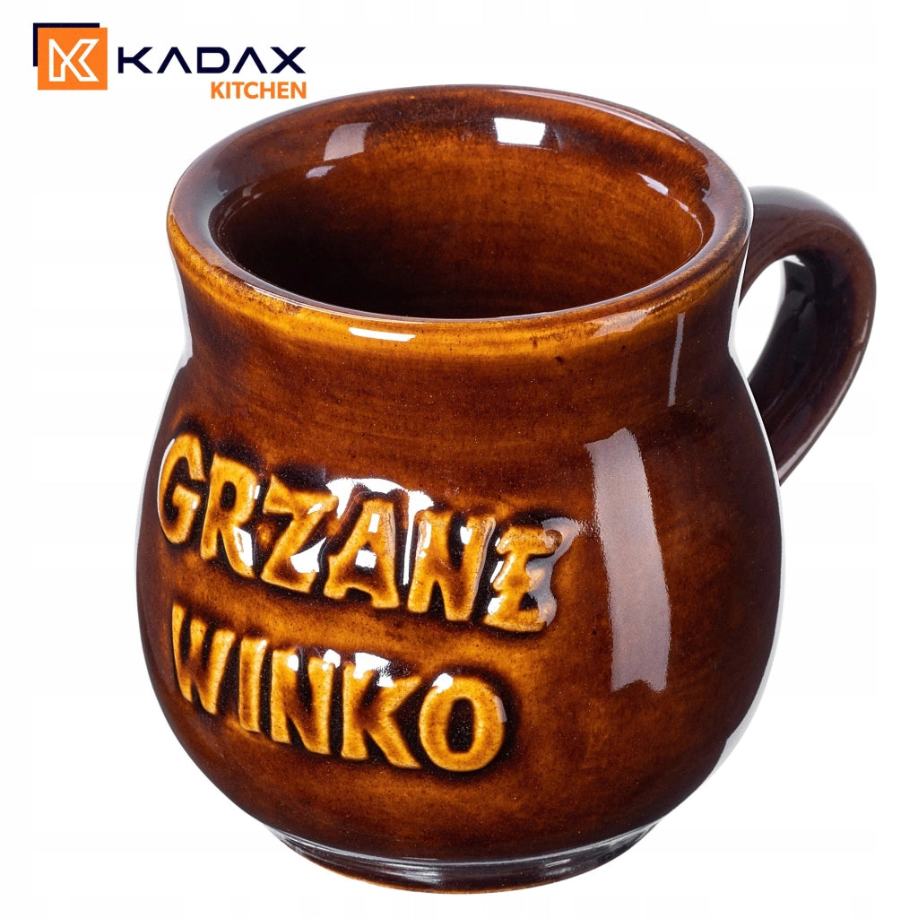 Set regalo di 4 tazze da vin brulé KADAX da 250 ml in gres.