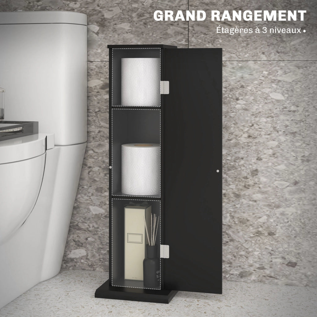 Mobile bagno con portarotolo 3 livelli ¨C Minimal ¨C nero