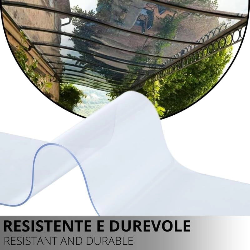 Telo PVC Trasparente - Altezza 140cm, Spessore 0.65mm: Resistente, Impermeabile, Vendita al Metro - Ideale per Interni, Esterni, Uso Industriale