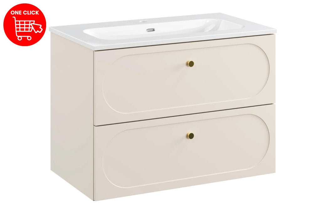 Set mobili bagno 80 cm con lavabo per mobile FLY Donna Sand 80 cm