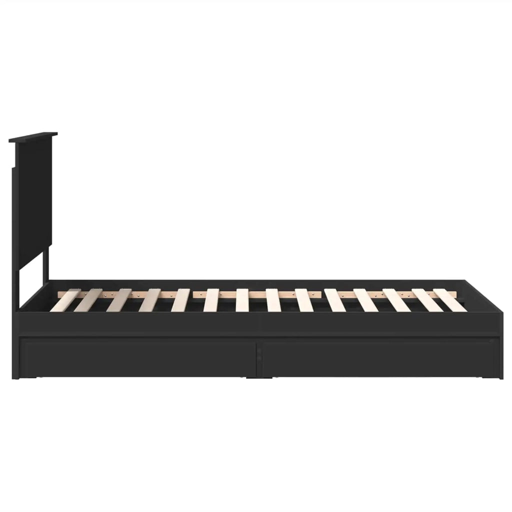 Letto con Contenitore Nero 90 x 190 cm Legno multistrato 3411251